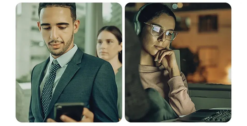 persona de negocios navegando en internet con su dispositivo