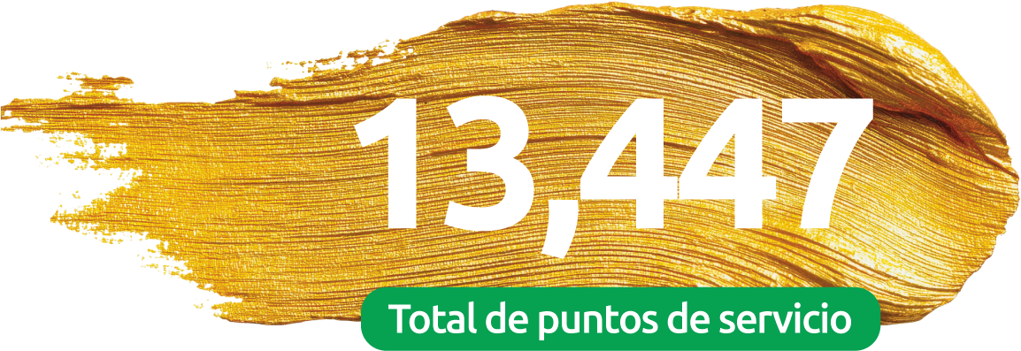 13,326 Total de puntos de servicio